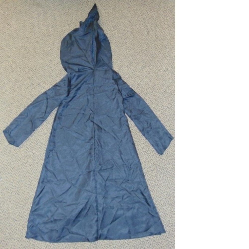 Harry Potter Slytherin Robe & Scarf Halloween Costume 4/6 Black Green Hooded - Picture 6 of 9